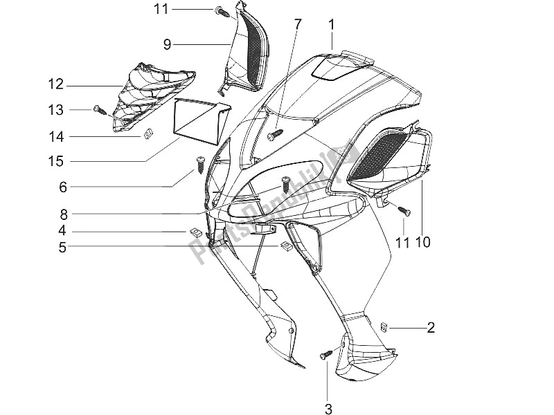 Toutes les pièces pour le Bouclier Avant du Piaggio NRG Power DD 50 2016