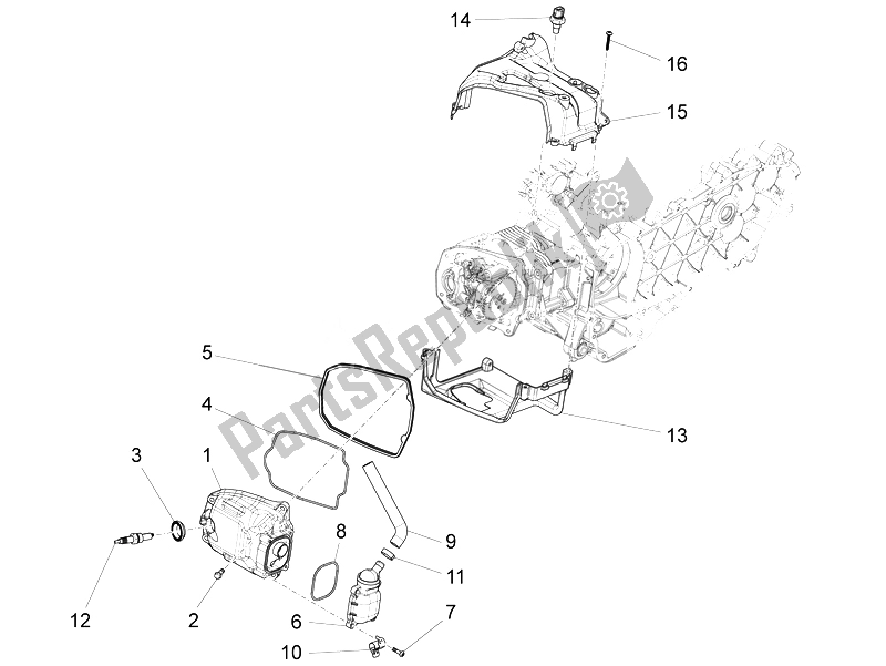 Todas las partes para Cubierta De Tapa De Cilindro de Piaggio FLY 125 4T 3V IE E3 DT 2014