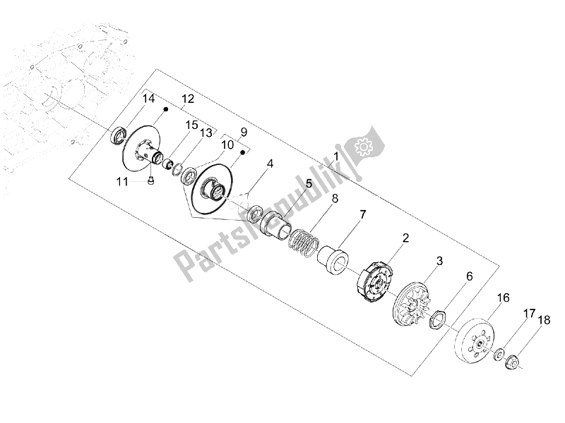 Toutes les pièces pour le Poulie Menée du Piaggio X7 125 Euro 3 2008