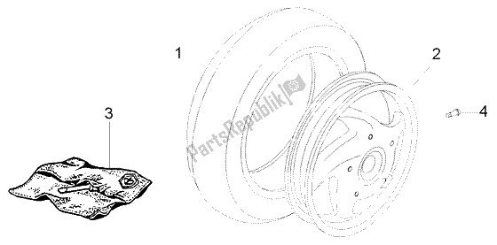 Toutes les pièces pour le Roue Arrière du Piaggio FLY 50 4T 2008