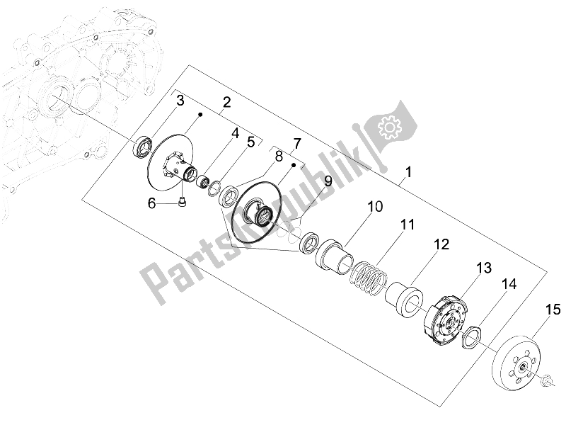 Tutte le parti per il Puleggia Condotta del Piaggio FLY 50 4T 25 30 KMH 2008