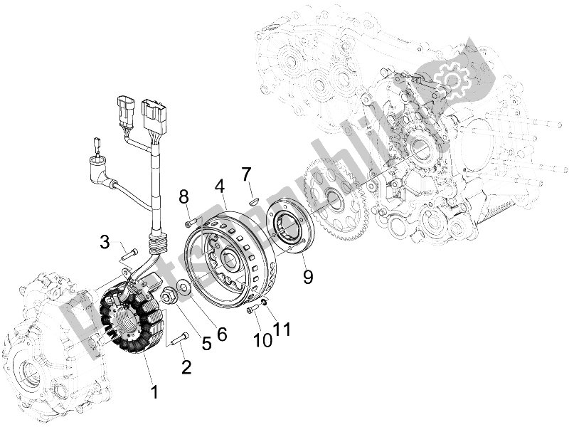 Toutes les pièces pour le Volant Magnéto du Piaggio Carnaby 250 4T IE E3 2008