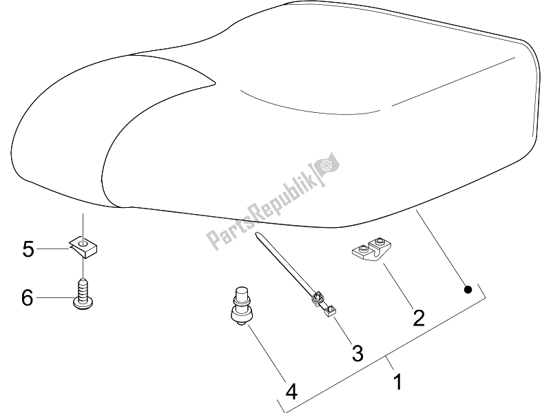 Toutes les pièces pour le Selle / Sièges - Rouleau D'outils du Piaggio Liberty 50 4T Delivery 2006