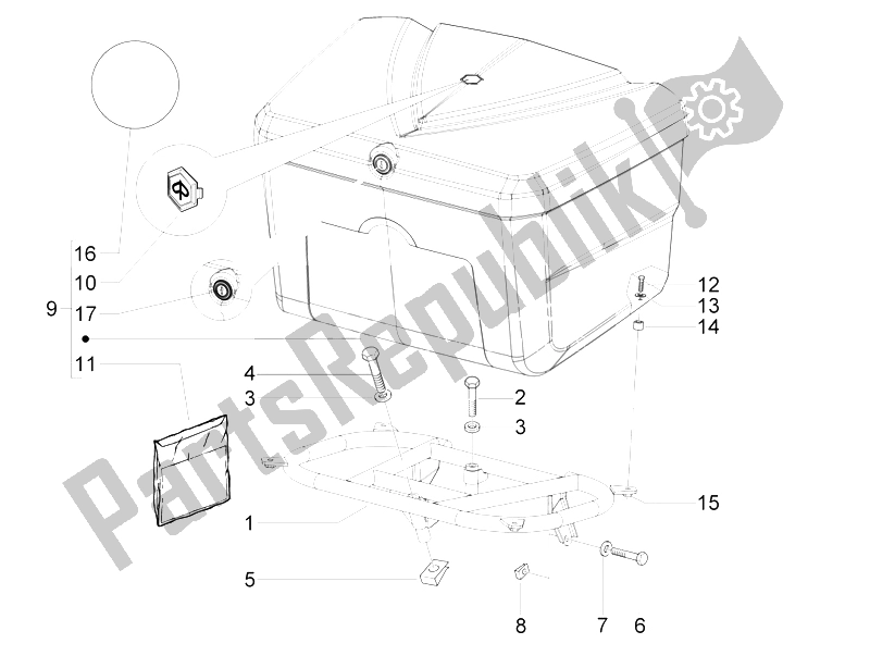 Toutes les pièces pour le Porte-bagages Arrière du Piaggio Liberty 125 4T PTT I 2006