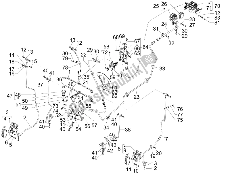 Toutes les pièces pour le Tuyaux De Freins - étriers du Piaggio MP3 250 IE MIC 2008