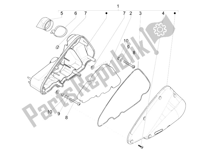 Toutes les pièces pour le Filtre à Air du Piaggio Liberty 50 4T PTT 2014