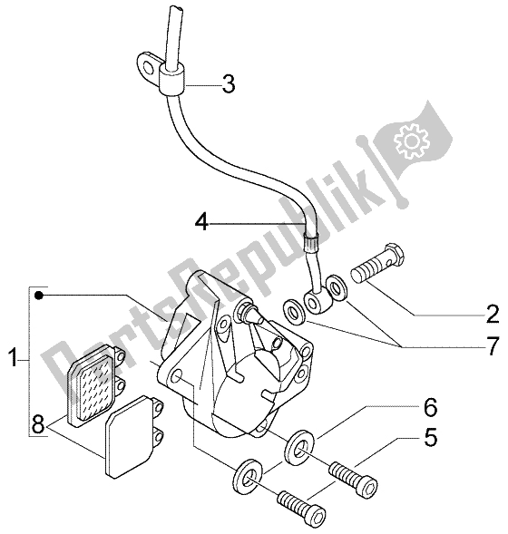 Tutte le parti per il Pinza Freno del Piaggio Liberty 50 4T RST Delivery 2004