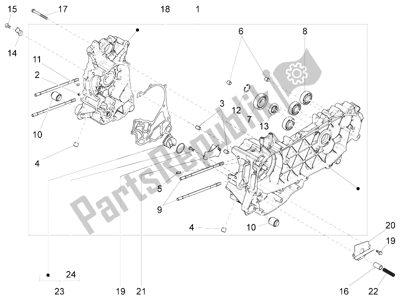 Todas las partes para Caja Del Cigüeñal de Piaggio FLY 125 4T 3V IE E3 LEM 2012