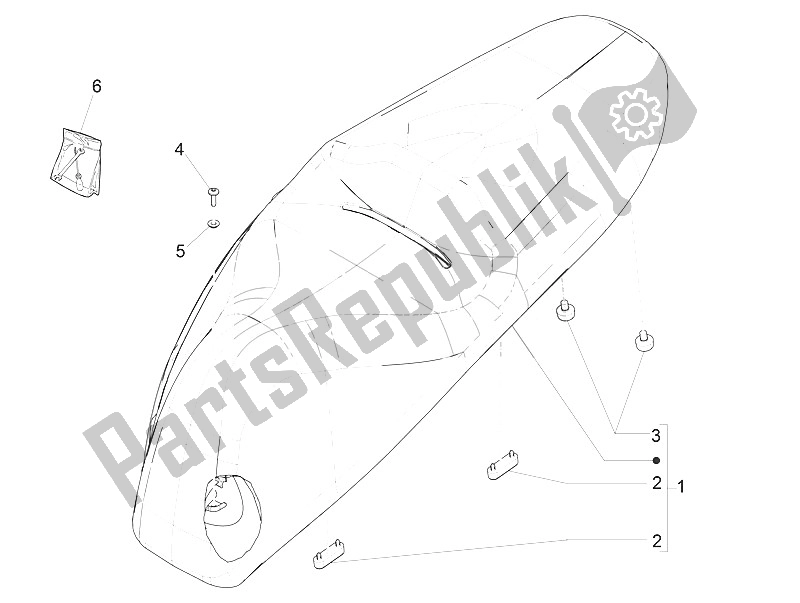 Todas as partes de Sela / Assentos do Piaggio Beverly 300 IE ABS E4 EU 2016