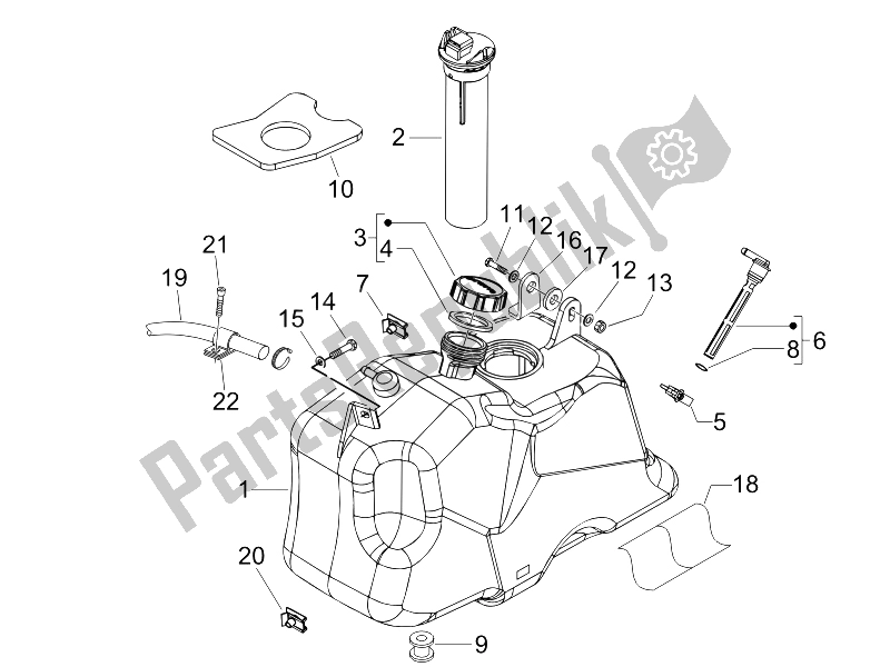 Toutes les pièces pour le Réservoir D'essence du Piaggio Beverly 250 2005