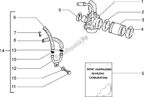 Tutte le parti per il Carburatore del Piaggio NTT 50 1995