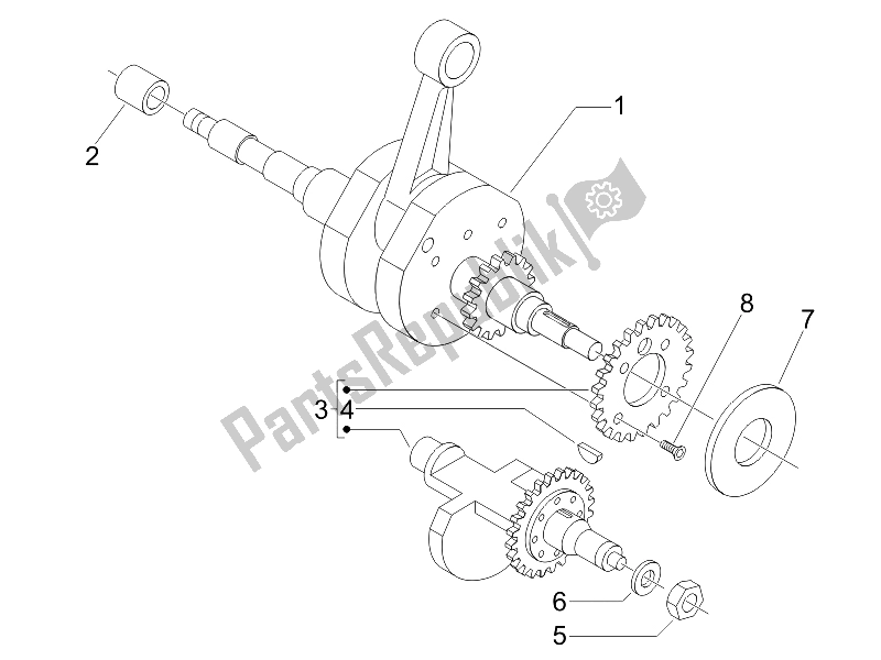 Toutes les pièces pour le Vilebrequin du Piaggio BV 500 USA 2008