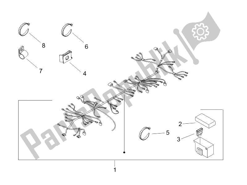 All parts for the Main Cable Harness of the Piaggio Liberty 50 2T Sport UK 2006