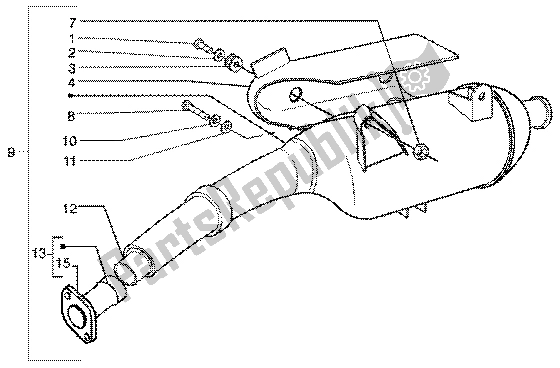 Tutte le parti per il Silenziatore del Piaggio X9 180 Amalfi 2002
