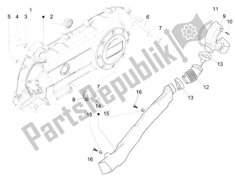 All parts for the Crankcase Cover - Crankcase Cooling of the Piaggio Liberty 50 4T PTT 2009