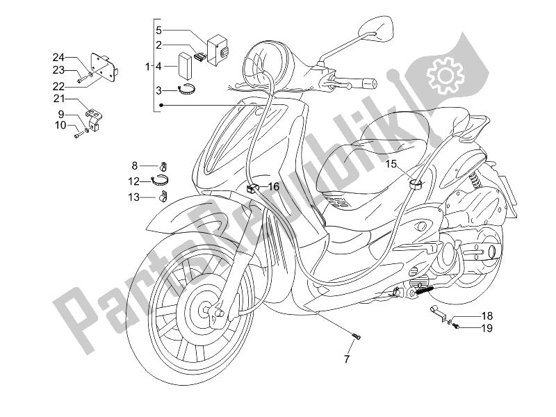 Todas las partes para Mazo De Cables Principal de Piaggio Beverly 250 Cruiser E3 2007