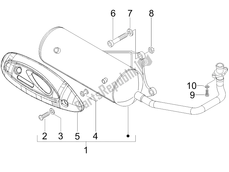 Toutes les pièces pour le Silencieux du Piaggio ZIP 50 2006