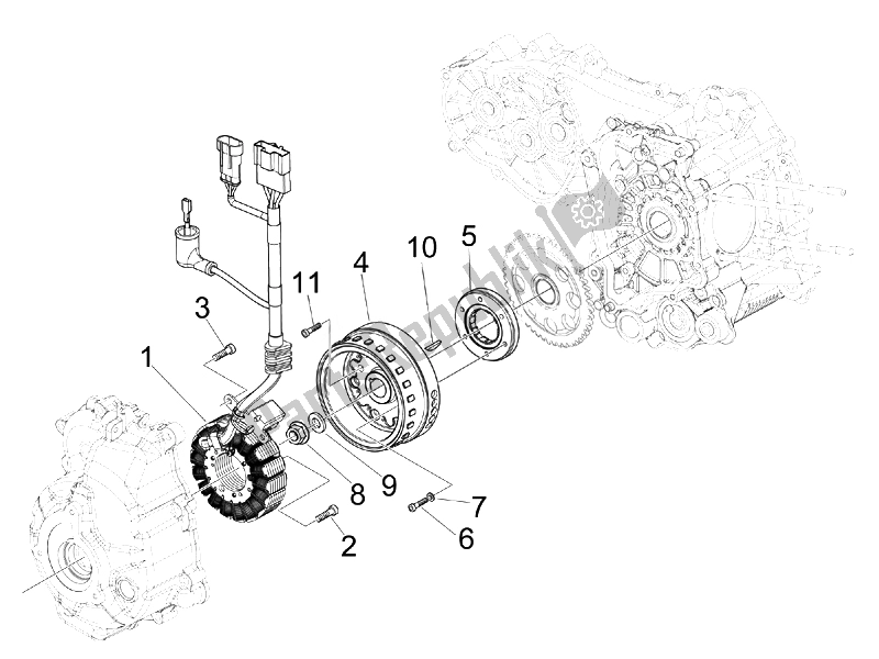 Todas las partes para Volante Magneto de Piaggio Beverly 300 RST S 4T 4V IE E3 2010