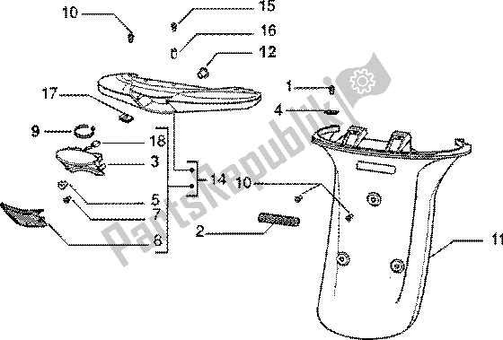 Tutte le parti per il Fanale Posteriore-protezione Posteriore (2) del Piaggio ZIP SP 50 1996