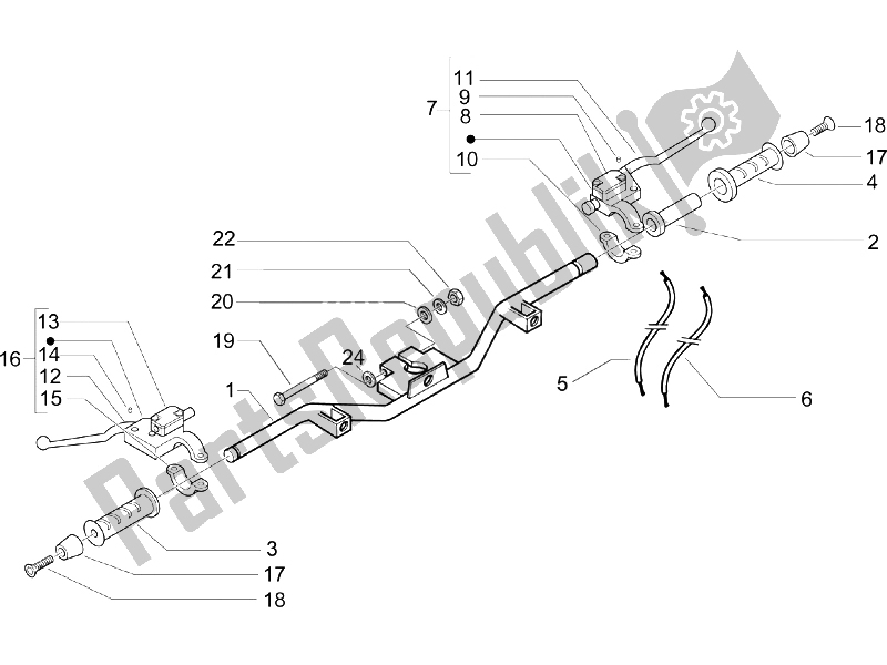 Toutes les pièces pour le Guidon - Master Cil. Du Piaggio BV 500 2005