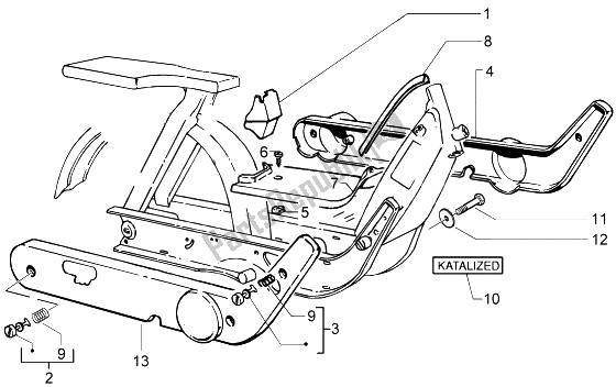 All parts for the Protection Covers of the Piaggio Ciao 50 2002