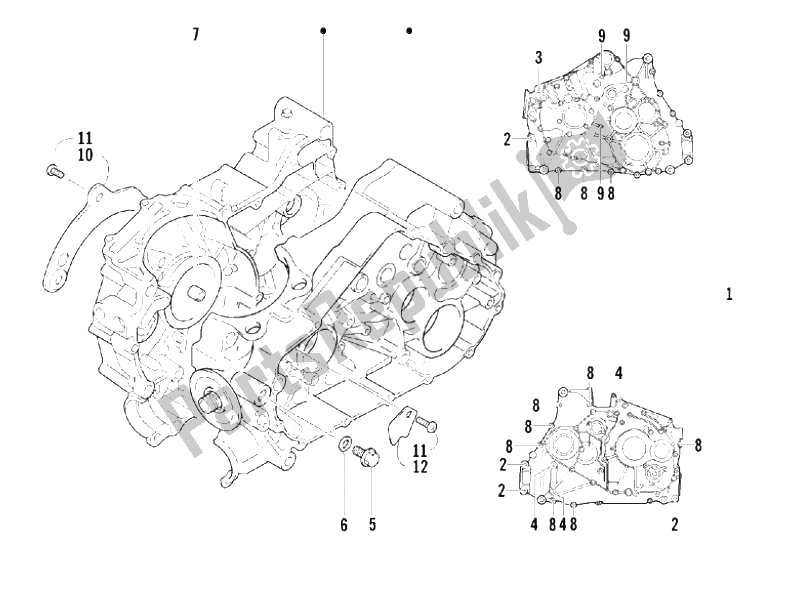 Todas as partes de Bloco Do Motor do Piaggio Trackmaster 400 Passo Lungo 2006