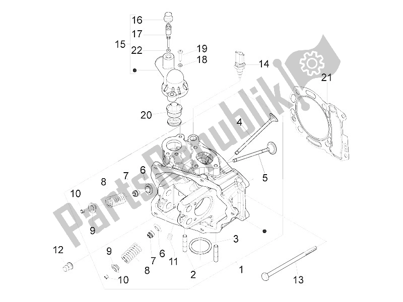 Toutes les pièces pour le Unité De Tête - Valve du Piaggio MP3 300 Yourban LT ERL 2011