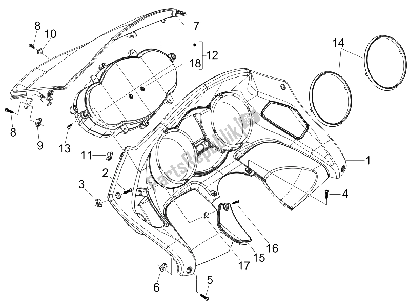 Todas as partes de Combinação De Medidor - Painel do Piaggio MP3 250 2006