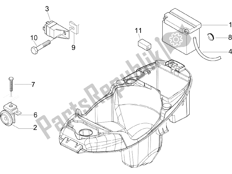 Toutes les pièces pour le Télécommandes - Batterie - Klaxon du Piaggio Liberty 50 2T Sport 2006