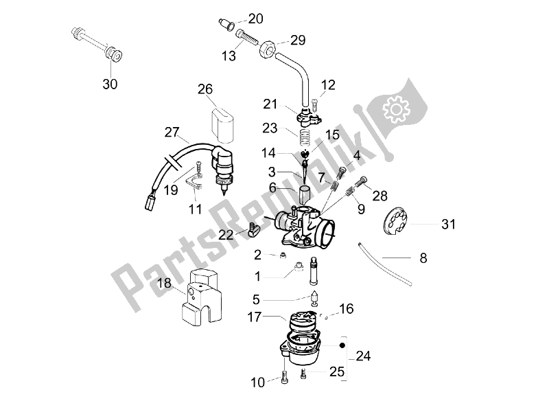 Toutes les pièces pour le Composants Du Carburateur du Piaggio Liberty 50 2T Sport UK 2006