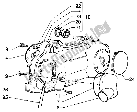 All parts for the Crankcase Cooling of the Piaggio Super Hexagon GTX 125 2003