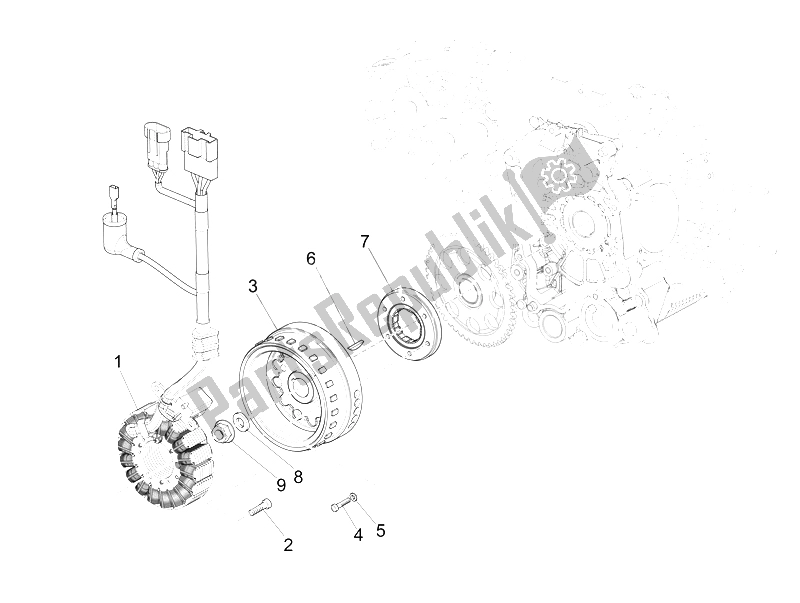 Todas las partes para Volante Magneto de Piaggio MP3 500 Sport Business ABS USA 2015