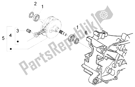 All parts for the Crankshaft of the Piaggio FLY 50 2T 2004