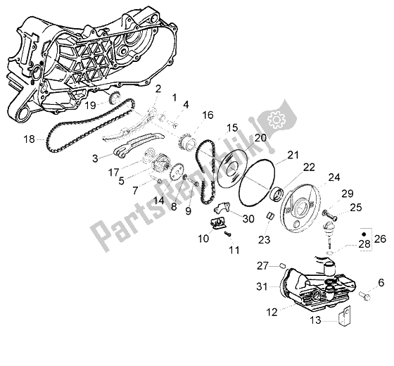 Toutes les pièces pour le Pompe à Huile-carter D'huile du Piaggio FLY 150 4T 2009