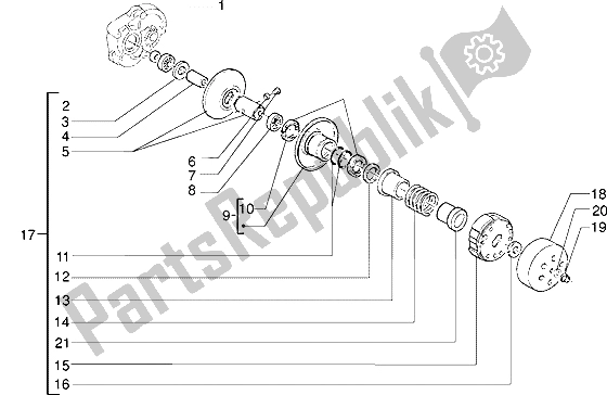 Tutte le parti per il Puleggia Condotta del Piaggio Skipper 150 1998