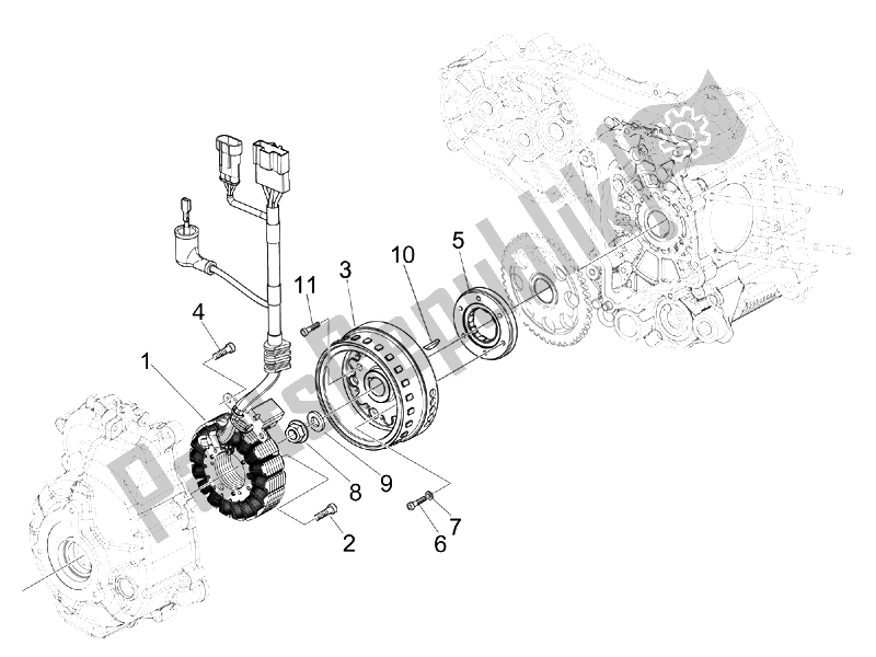 Toutes les pièces pour le Volant Magnéto du Piaggio MP3 400 IE USA 2007