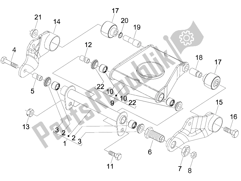 Todas las partes para Brazo Oscilante de Piaggio MP3 500 Sport USA 2010