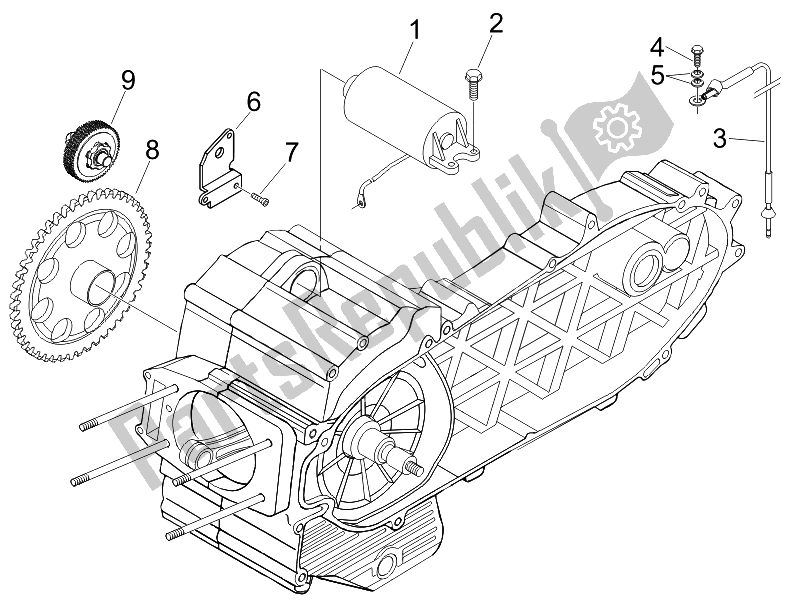 Todas las partes para Stater - Arranque Eléctrico de Piaggio MP3 500 USA 2007