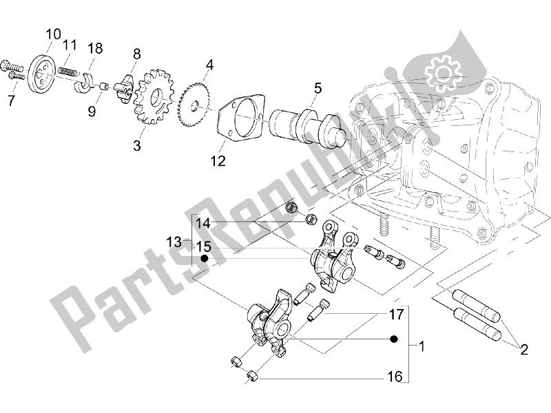 Toutes les pièces pour le Leviers à Bascule Support Unité du Piaggio BV 500 2005