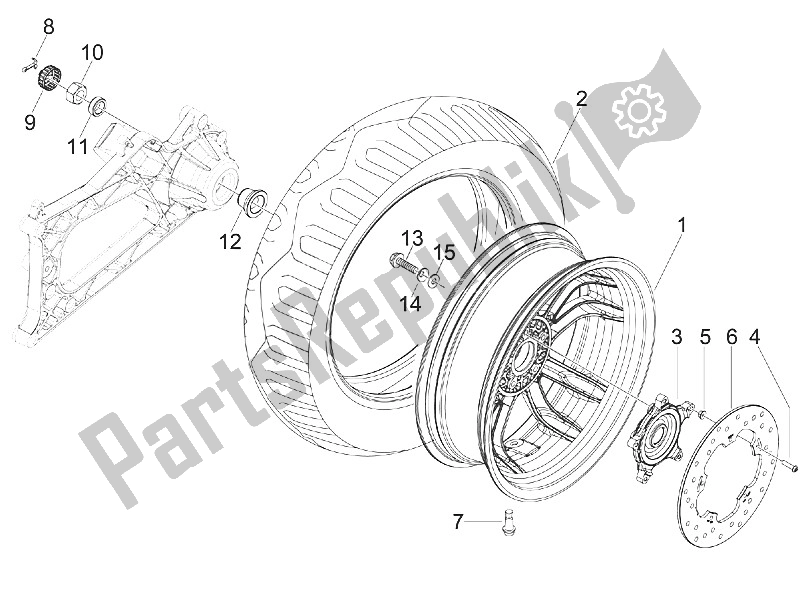 Toutes les pièces pour le Roue Arrière du Piaggio MP3 400 RL Touring 2011