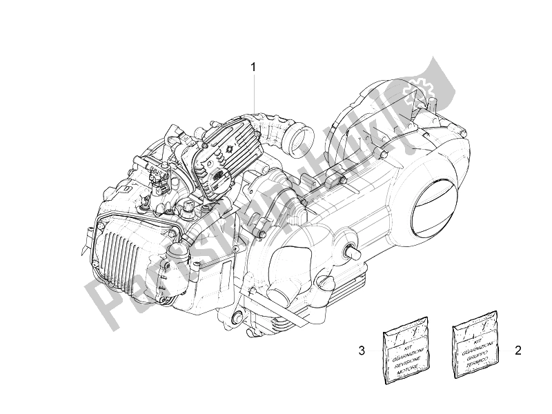 Toutes les pièces pour le Moteur, Assemblage du Piaggio FLY 125 4T E3 Vietnam 2012