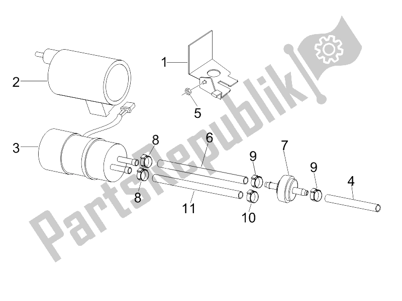 Tutte le parti per il Sistema Di Approvvigionamento del Piaggio Liberty 125 4T Sport E3 UK 2006