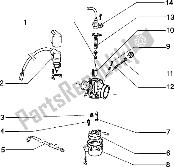 Alle onderdelen voor de Carburateur (2) van de Piaggio Typhoon 125 XR 2003