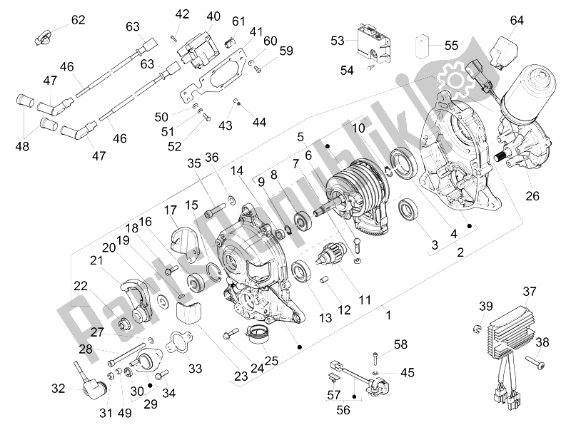 Todas las partes para Reguladores De Voltaje - Unidades De Control Electrónico (ecu) - H. T. Bobina de Piaggio MP3 500 Sport ABS USA 2015