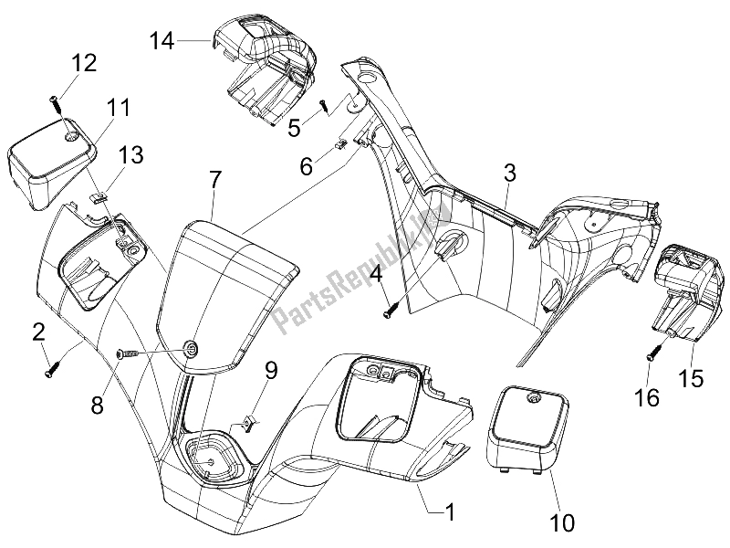 Toutes les pièces pour le Couvertures De Guidon du Piaggio MP3 125 IE 2008