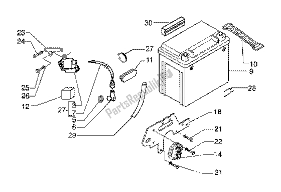 All parts for the Battery of the Piaggio X9 125 SL 2006