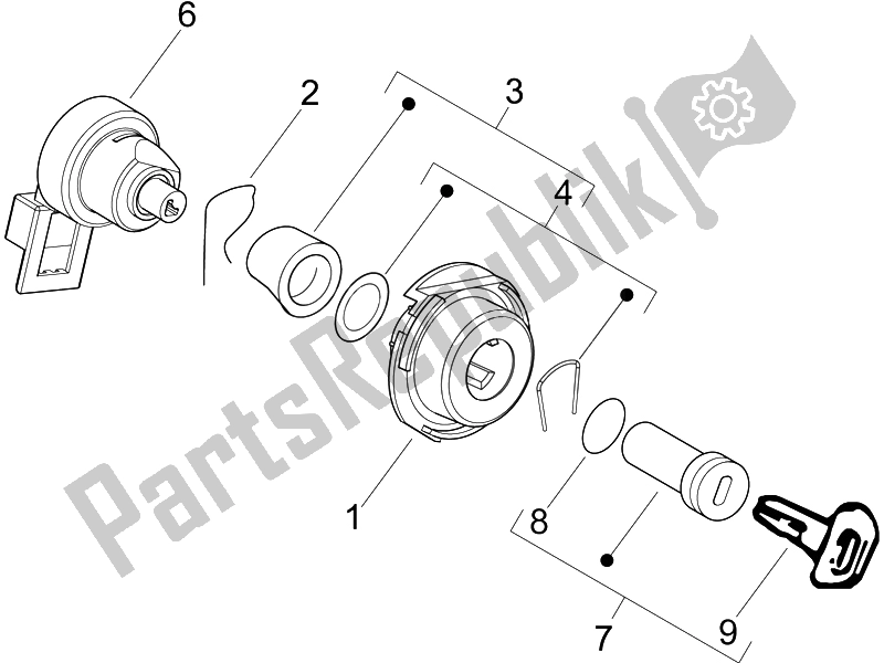 Toutes les pièces pour le Serrures du Piaggio Liberty 50 2T Sport 2006