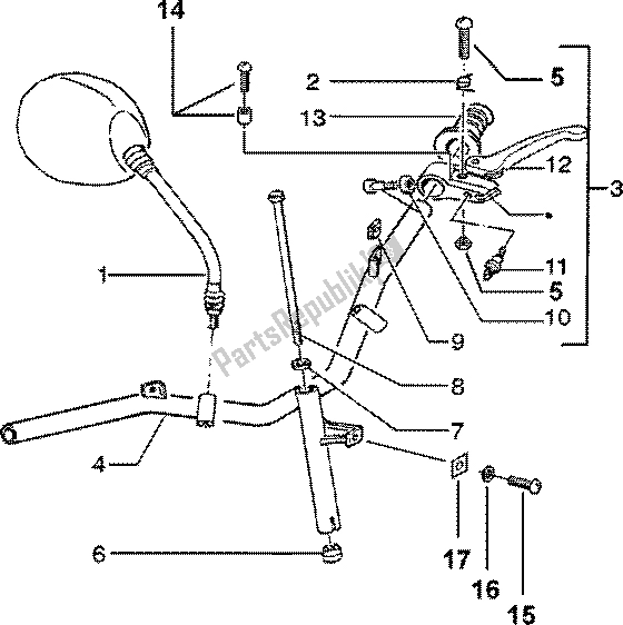 All parts for the Handlebars Component Parts of the Piaggio ZIP SP 50 1996