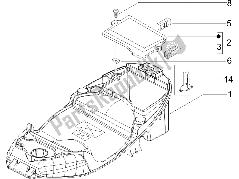 Toutes les pièces pour le Logement De Casque - Sous La Selle du Piaggio Liberty 125 4T PTT E3 A 2007