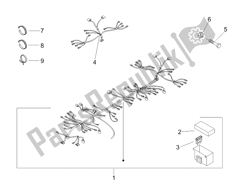 All parts for the Main Cable Harness of the Piaggio Liberty 50 4T PTT B NL 2006